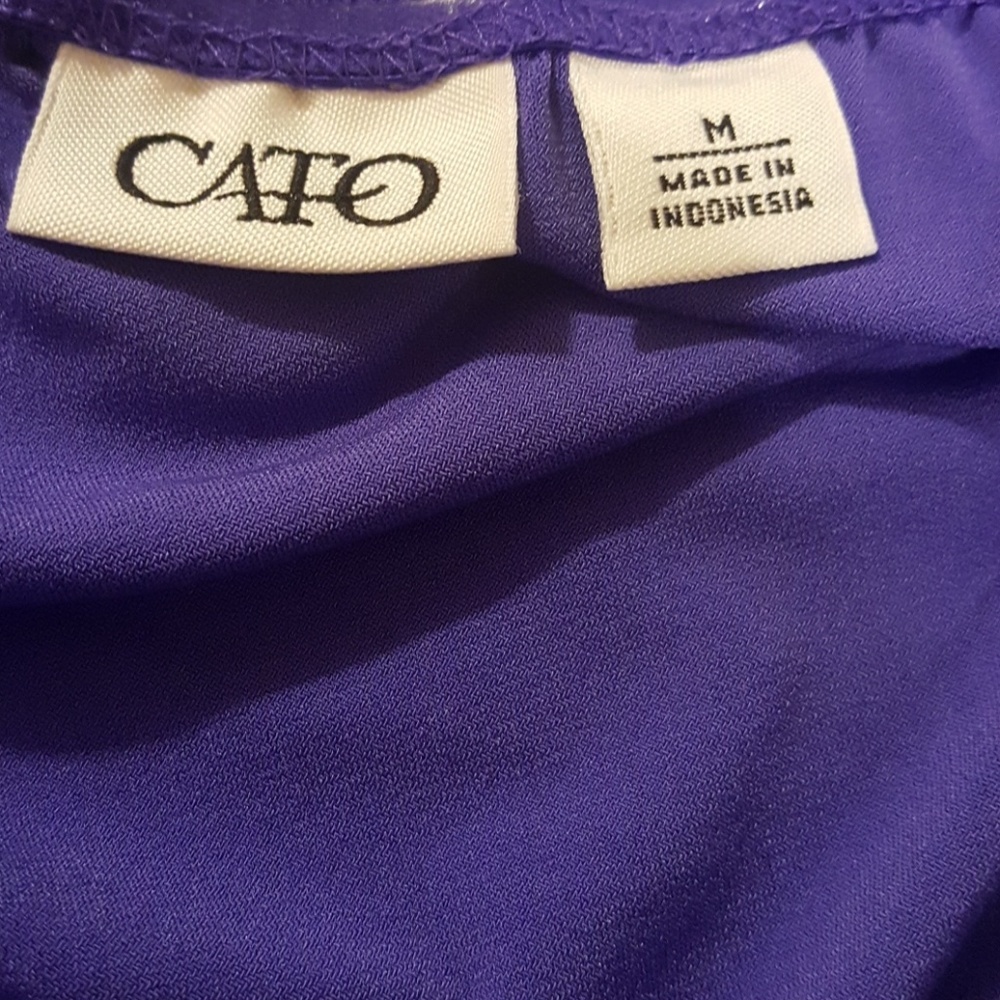 Cato Purple Halter Top With Ruffle - Picture 5 of 6
